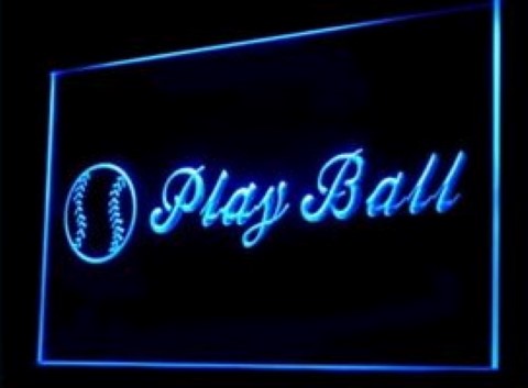 Baseball Play Ball Vintage LED Neon Sign